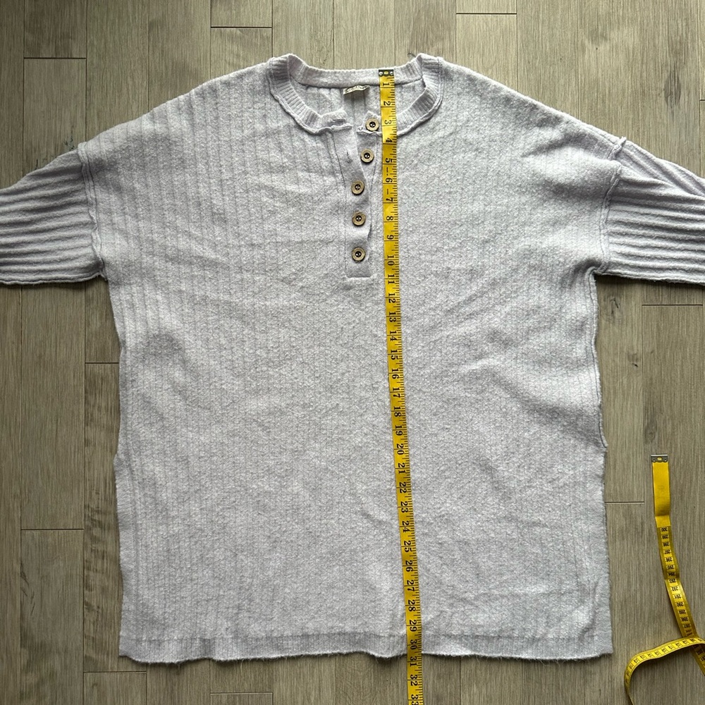 Free People Around the Clock Lavender‎ Long Sleeve Top Medium - Picture 6 of 7